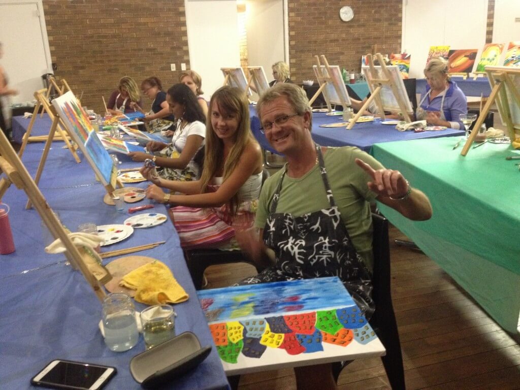 Group Art Session - instructed painting for groups, corporate functions JHB